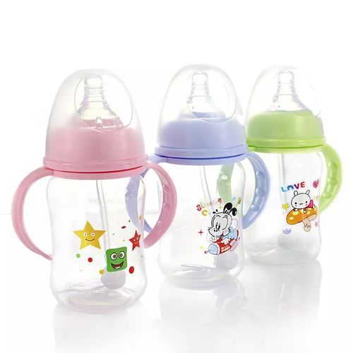 240ml Milk Glass Baby feeding Bottle - Multi-colours.