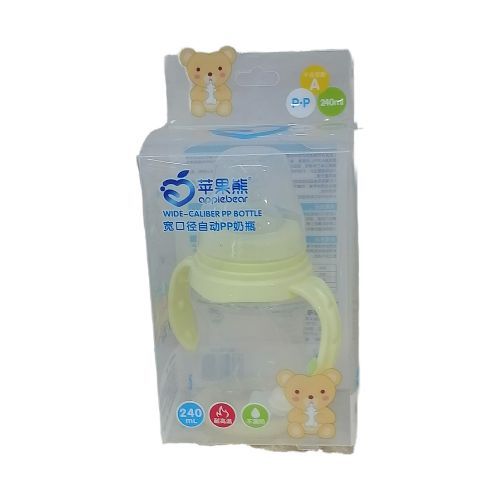 240ml Milk Glass Baby feeding Bottle - Multi-colours.