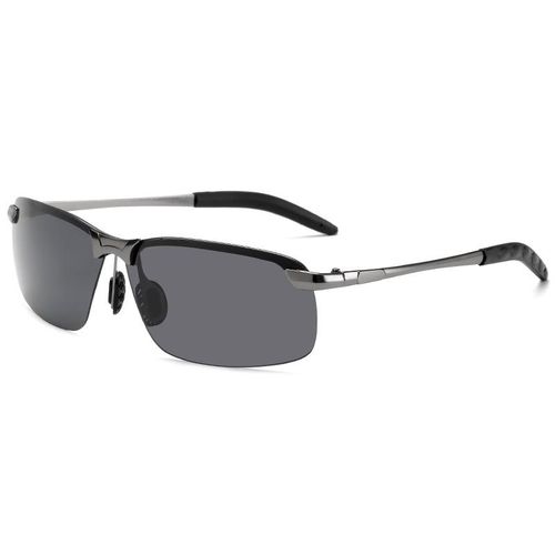 2021 new smart color-changing polarized sunglasses 3043 men's day and night dual-use driving fishing night vision sunglasses Black frame color change film NO5114