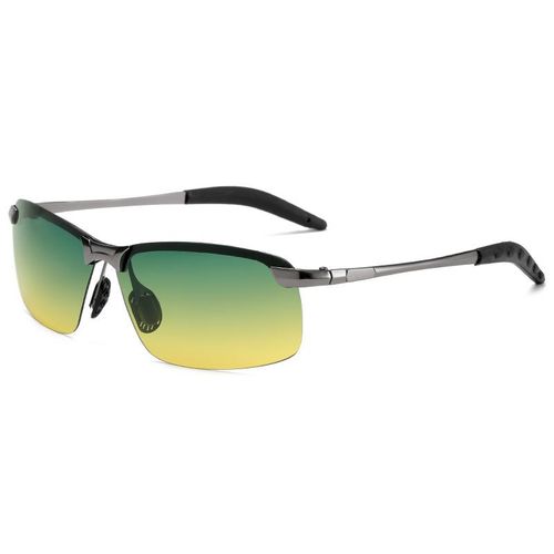 2021 new smart color-changing polarized sunglasses 3043 men's day and night dual-use driving fishing night vision sunglasses Black frame color change film NO5114