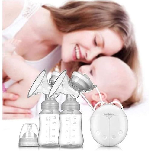 Beauenty Double Electric Breast Pump With Milk Bottle Convenient USB PP BPA free Powerful Breast Pumps Baby Breast Feeding (A)