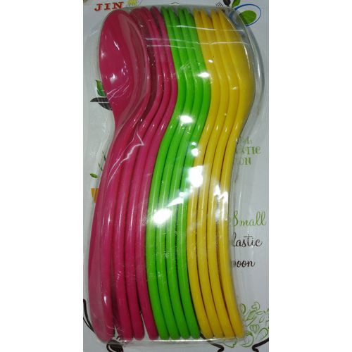 Yiwu Set Of 12 Baby Plastic Spoons - Multi Colours