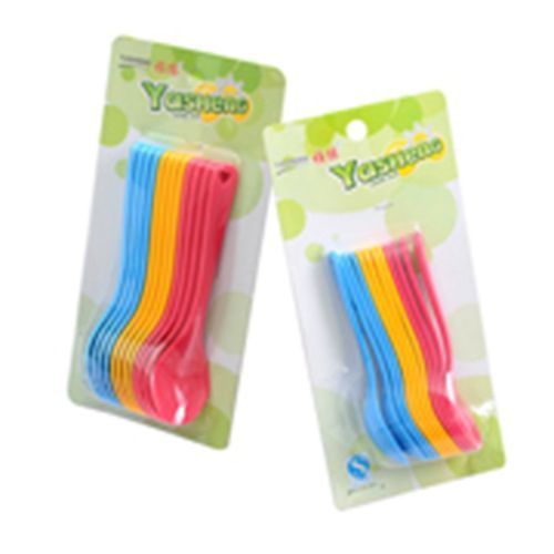Yiwu Set Of 12 Baby Plastic Spoons - Multi Colours