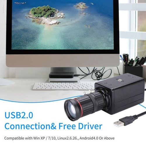 4K HD Camera Computer Camera USB Webcam 10X Optical Zoom Manual Focus Auto Exposure Compensation  Comaptible With Window XP/7/10 Linux Android Plug & Play With Microphone Tripod For Video Conference Online Teaching Chatting Live Webcasting