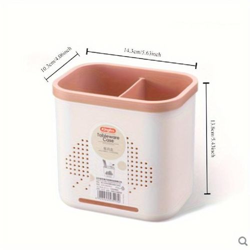 Kitchen Double Layer Drain Chopsticks Cage, Multifunction Cutlery Hollow Drainer Knife Holder Tableware Storage Rack Organizer