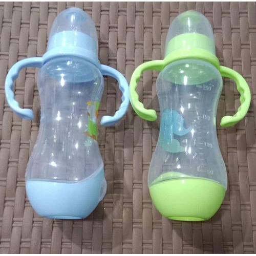 2 Pieces Big Plastic Baby Feeding Bottles Of 240ML Designs Vary-Multicolours