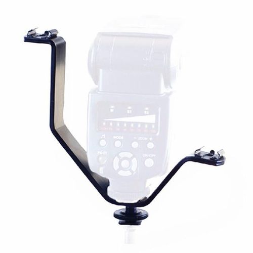 2017 Sell Well Triple Hot Shoe V Mount Flash Bracket For Video Lights Microphones Or Monitors On Cameras And Camcorders