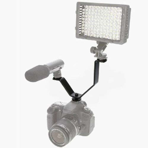 2017 Sell Well Triple Hot Shoe V Mount Flash Bracket For Video Lights Microphones Or Monitors On Cameras And Camcorders