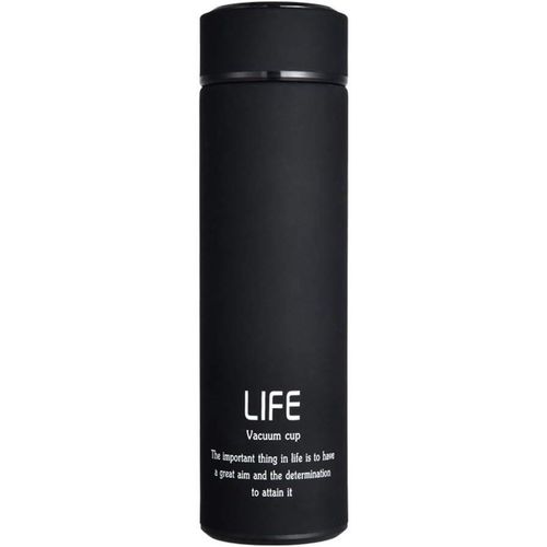 Life Home Thermos Tea Vacuum Flask With Filter Stainless Steel - Black
