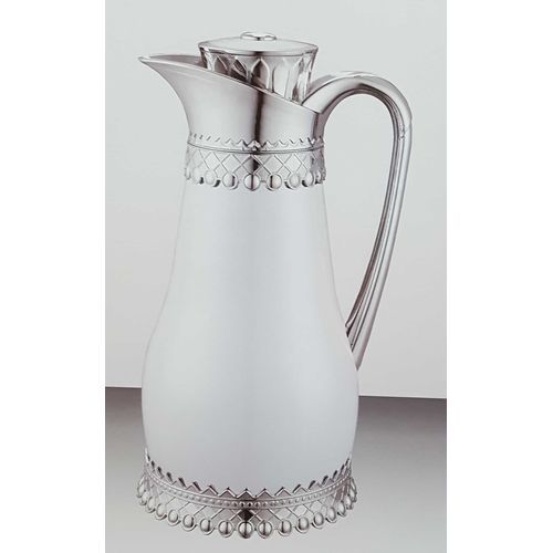 Always Breakable 1Liter Thermal Flask With Unique Design- Silver/White