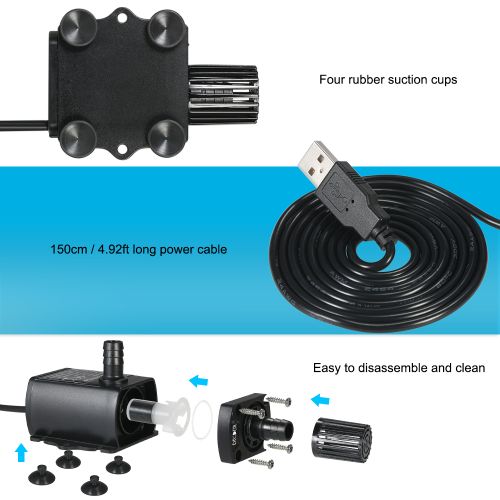 USB DC5V 4.8W Ultra-quiet Mini Brushless Water Pump