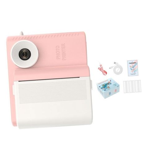 Digital Camera Child Gift With Paper Rolls Instant Pink