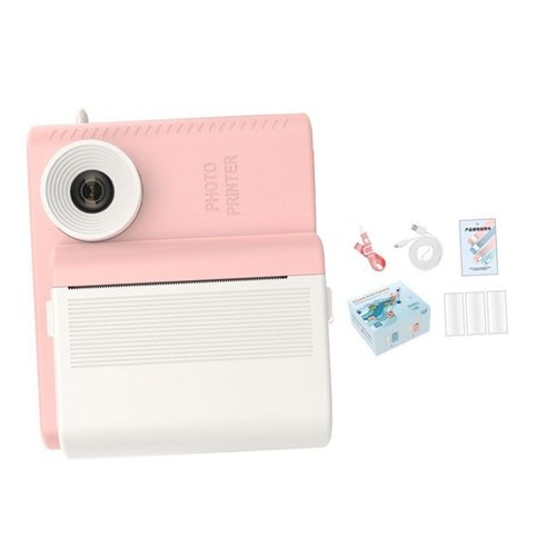 Digital Camera Child Gift With Paper Rolls Instant Pink