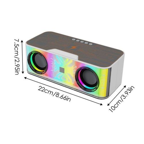 Wireless Speaker With Bass Outdoor Speaker With Stereo Sounds Wireless Mini Speaker Fm Radio With Led Lights Stereo Sounds