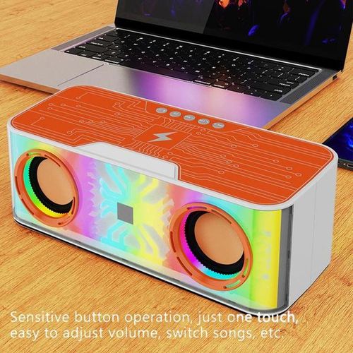 Wireless Speaker With Bass Outdoor Speaker With Stereo Sounds Wireless Mini Speaker Fm Radio With Led Lights Stereo Sounds