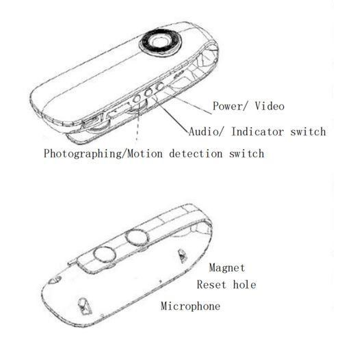 Mini Digital Camera Recording 560mAh 3H Video 7H Audio Body Mounted Video Camera