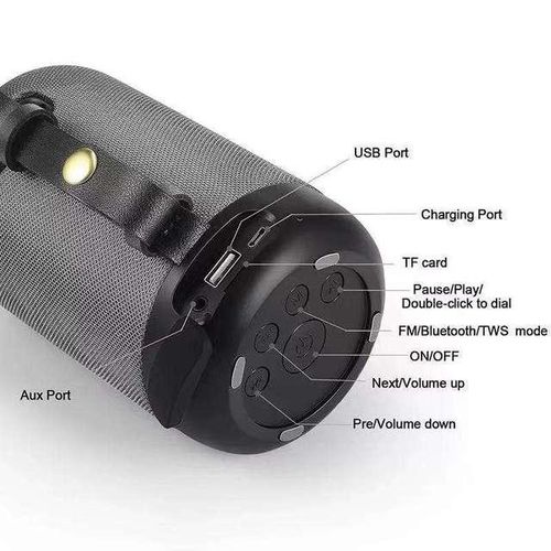 Hifi 3d Stereo Heavy Bass Tws Fm Radio Tf Card Handsfree Outdoor Subwoofer Portable Wireless Blue Tooth Speaker