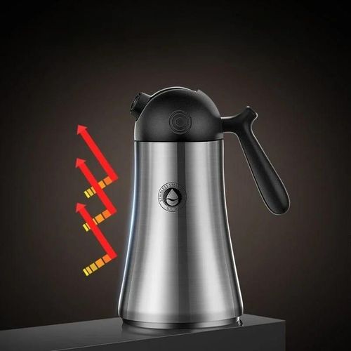 500ml Coffee Pot Air Tight Leak Resistant, Double-Wall Vacuum Insulated Tea Flask Kettle- Silver