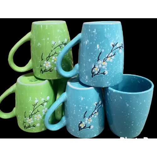 6Pieces 0f Froral Tea Ceramic Cups- Multicolor