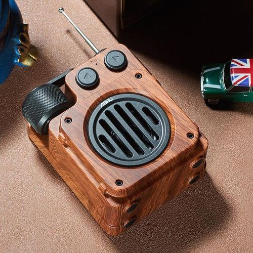 As20 Retro Bluetooth-Compatible Speaker Outdoor Portable Wireless Strong Bass Fm Radio Built-In Microphone Sound Box Subwoofer