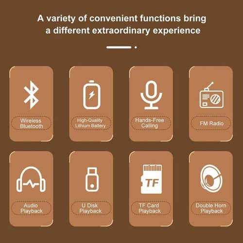 As20 Retro Bluetooth-Compatible Speaker Outdoor Portable Wireless Strong Bass Fm Radio Built-In Microphone Sound Box Subwoofer
