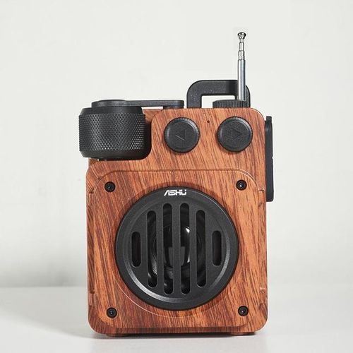 As20 Retro Bluetooth-Compatible Speaker Outdoor Portable Wireless Strong Bass Fm Radio Built-In Microphone Sound Box Subwoofer