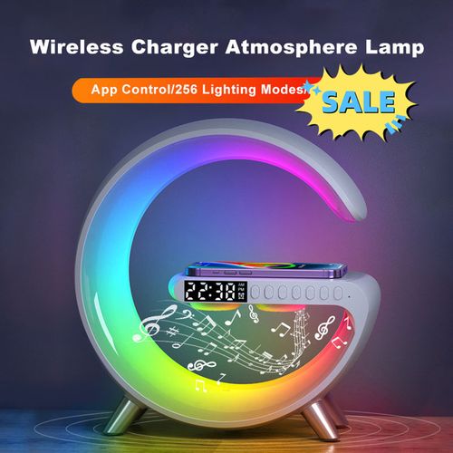 Multifunctional Wireless Charger Alarm Clock Speaker App Rgb Light Fast Charging Station For Iphone 11 12 13 14 Samsung