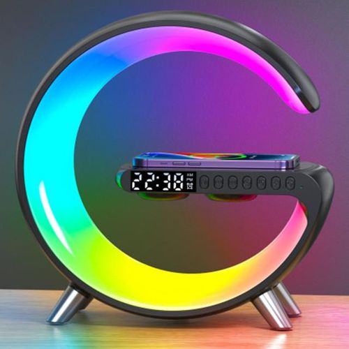 Multifunctional Wireless Charger Alarm Clock Speaker App Rgb Light Fast Charging Station For Iphone 11 12 13 14 Samsung