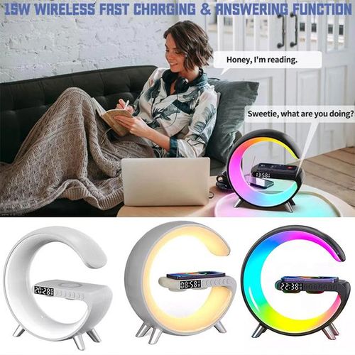 Multifunctional Wireless Charger Alarm Clock Speaker App Rgb Light Fast Charging Station For Iphone 11 12 13 14 Samsung
