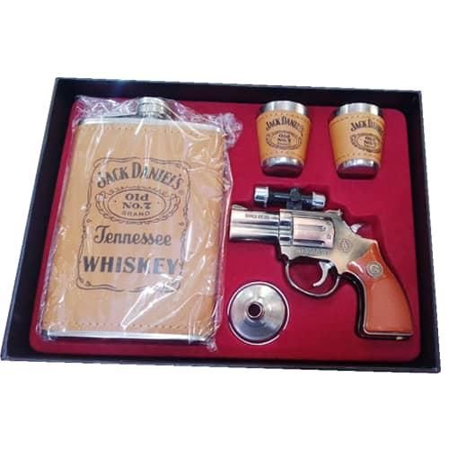 Jack Daniel&rsquo;s Whiskey Flask/ Hip Flask Gift Set
