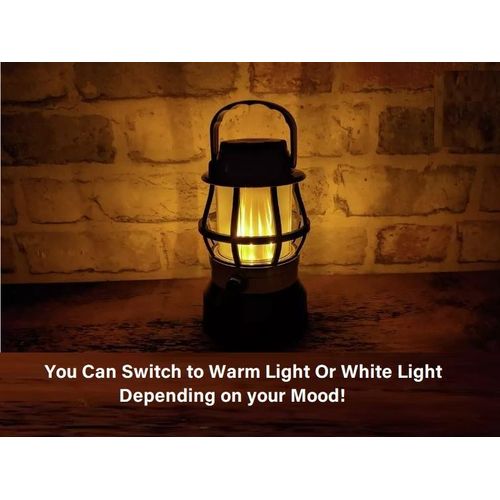 Solar Light With 2 Color Dimming Function - Has White And Warm Light, -Black