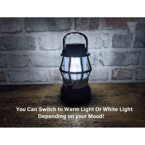 Solar Light With 2 Color Dimming Function - Has White And Warm Light, -Black