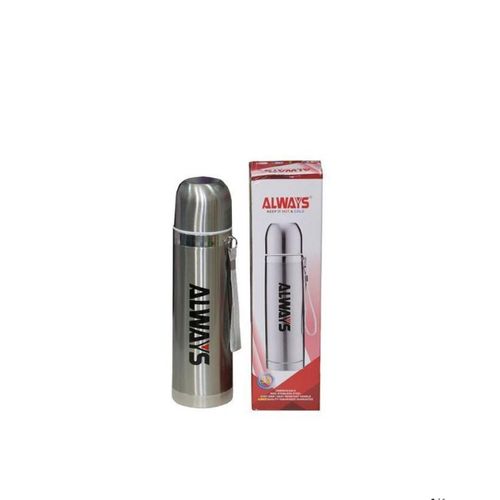 Hot & Cold Unbreakable Stainless Steel Flask, 0.5L - Silver