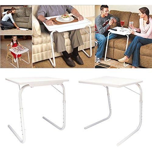 Foldable Adjustable Laptop Table, Home Working Table - White