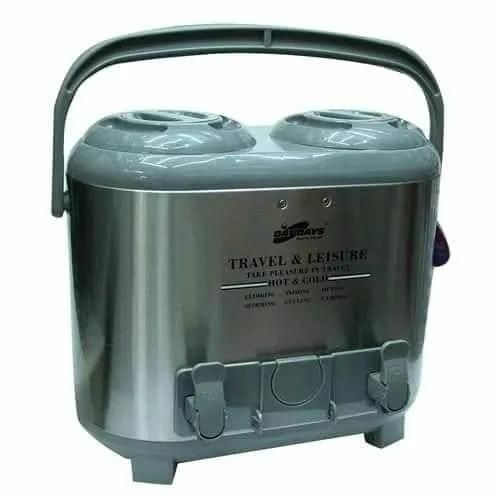 15 litre Twin Flask - Hot and Cold Beverage Dispenser - Silver