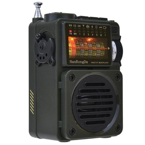 Hrd-700 Radio Am/fm/sw Mini Music Player Rechargeable Portable Receive Signal Bt Speaker Retro With Retractable Metal Antenna