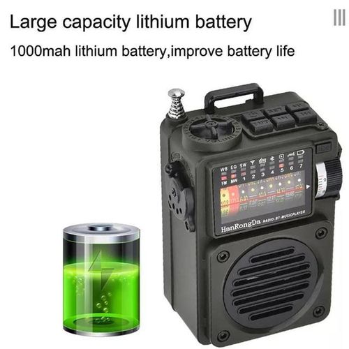 Hrd-700 Radio Am/fm/sw Mini Music Player Rechargeable Portable Receive Signal Bt Speaker Retro With Retractable Metal Antenna