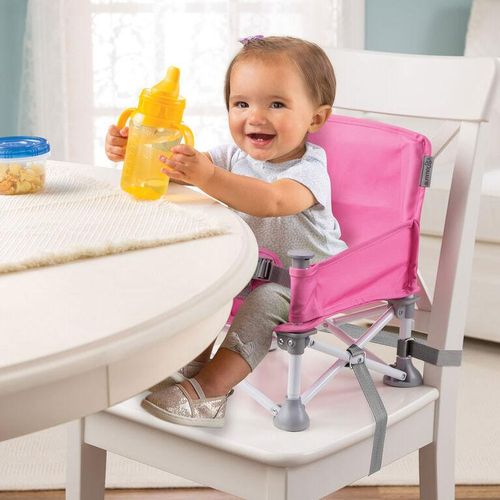 Baby Seat Booster High Chair -Space Saver High Chair Toddler Booster Seat - Portable High Chair Pop and open Sit Folding Booster Feeding Chair - Safety Belt/Food Tray/Travel Bag (baby chair folding with Tray for Baby- Multicolor