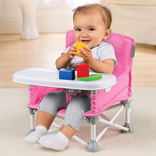 Baby Seat Booster High Chair -Space Saver High Chair Toddler Booster Seat - Portable High Chair Pop and open Sit Folding Booster Feeding Chair - Safety Belt/Food Tray/Travel Bag (baby chair folding with Tray for Baby- Multicolor