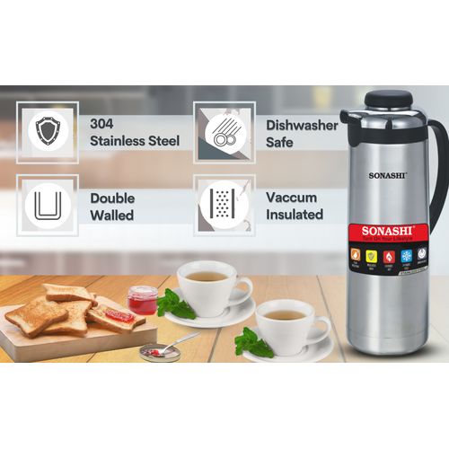Sonashi Stainless Steel Non-Breakable 2.5 Liters Vacuum Flask-Silver