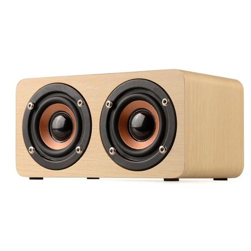 Wooden Wireless Bluetooth Speaker Bookshelf Hifi Shock Bass Dual Sound Box Rechargeabl Support Tf Mp3 Player Card/usb Aux