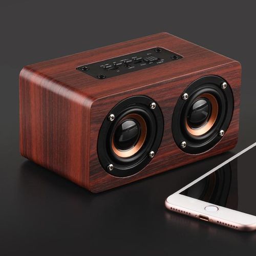 Wooden Wireless Bluetooth Speaker Bookshelf Hifi Shock Bass Dual Sound Box Rechargeabl Support Tf Mp3 Player Card/usb Aux