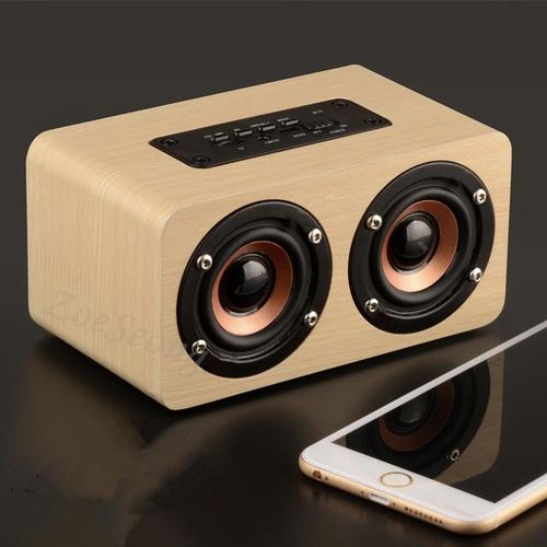 Wooden Wireless Bluetooth Speaker Bookshelf Hifi Shock Bass Dual Sound Box Rechargeabl Support Tf Mp3 Player Card/usb Aux