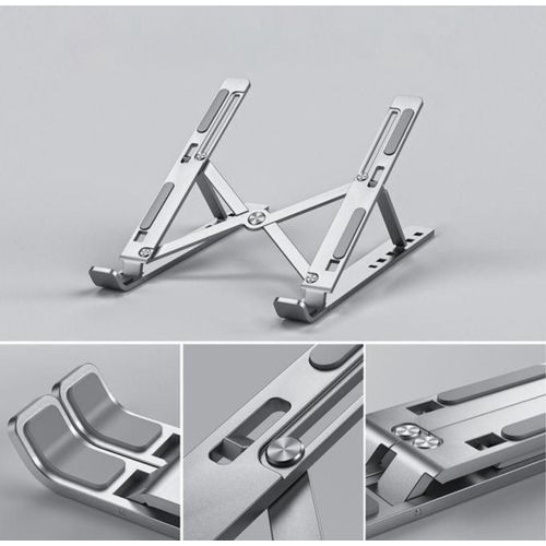 Aluminium Foldable Laptop Stand - Silver