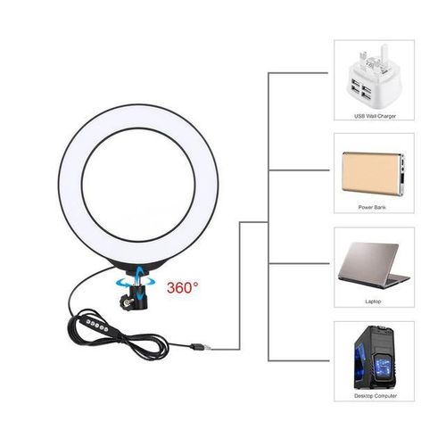 Puluz 4.7/6.2 Inch Usb 8 Colors Adjustable Ringlight Rgbw Dimmable Led Mini Ring Light For Youtube Live Lampa Pierscieniowa