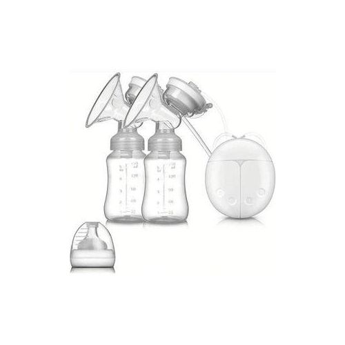 Portable Rechargeable Double Electric Breast Pump With 2 Baby Milk Bottles