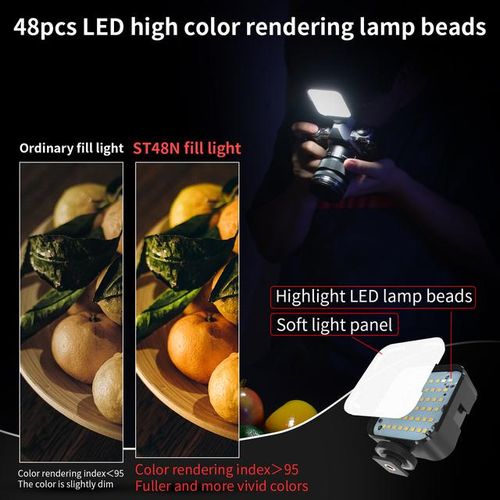 St48n Mini Portable Photography Fill Light Cri95 6000k Led Panel Lamp Video Lighting For Youtube Tik Tok