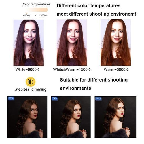 18 inch Ring Light Outer Dimmable LED With A Bag And Remote - Black