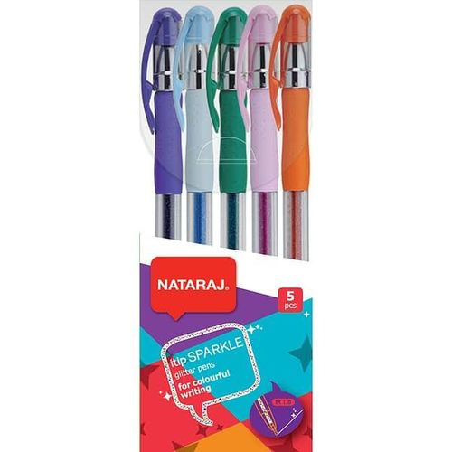 Nataraj Sparkle Glitter Pen- 5 Assorted  Color- PKT- ( 5 Pcs)