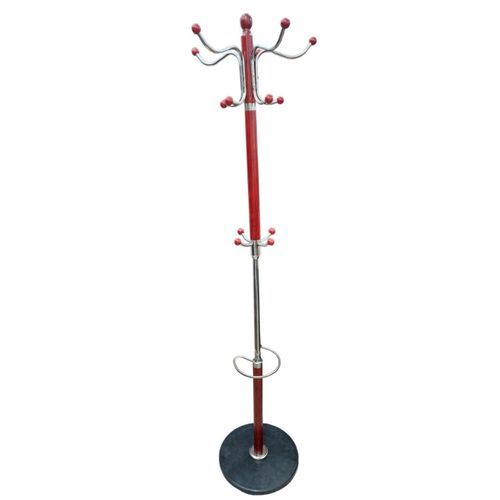 Metalic Coat Hunger With Marble Stand- Red Colour